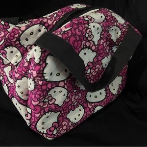 Kids Hand Made Pink Zippered Tote Bag, Lunch Box, Purse, Hello Kitty
